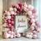 Dusty Rose Balloon Arch Kit Double Stuffed Pink Balloon Garland Pastel Light Pink Mauve Pearl White Rose Gold Latex Balloons for Birthday Baby Shower Bridal Wedding Bachelorette Party Decorations